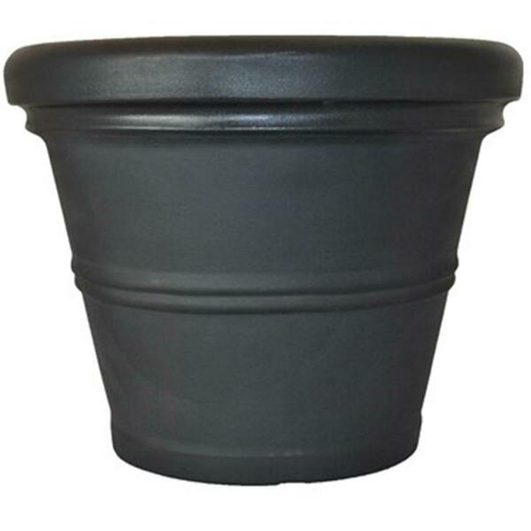 Tusco 15.5 in. Rolled Rim Planter - Black TUSRR155BK